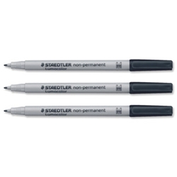 Medium Non Permanent Pen Black [Pack 10]